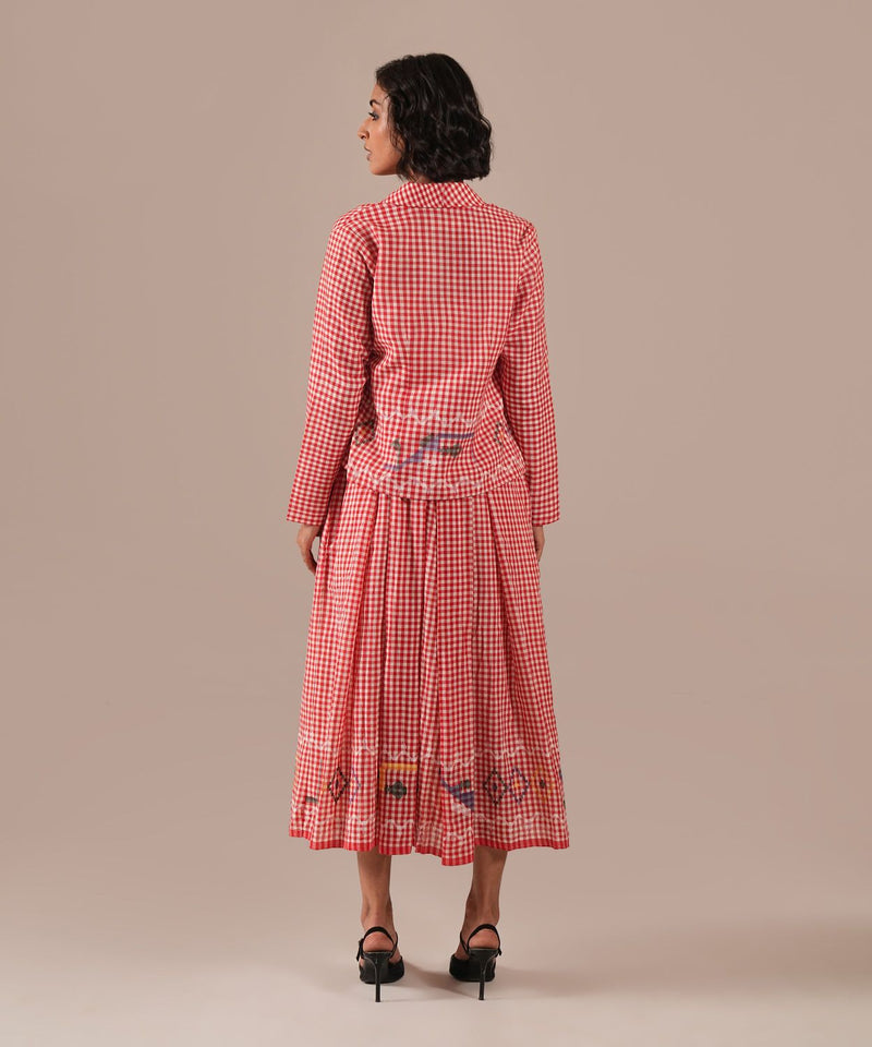 CRIMSON TALE SET 100% cotton by Indigo Dreams in red color for women Worldwide