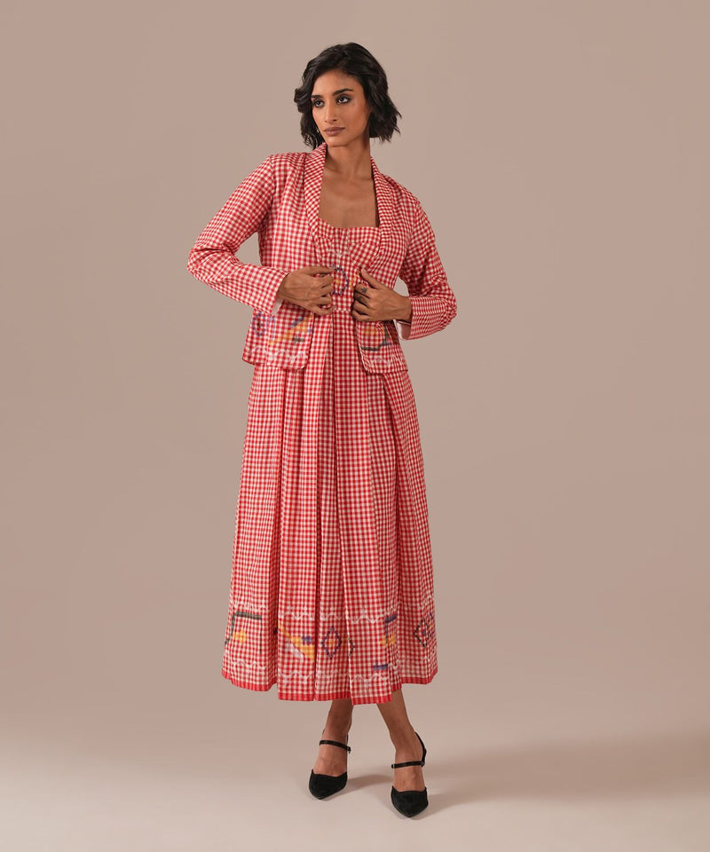 CRIMSON TALE SET 100% cotton by Indigo Dreams in red color for women Worldwide