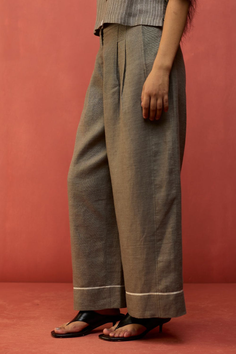 Shiro Stripe Linen Co-ord Set - Grey by Manan for Worldwide