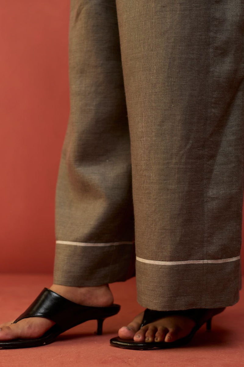 Shiro Stripe Linen Co-ord Set - Grey by Manan for Worldwide