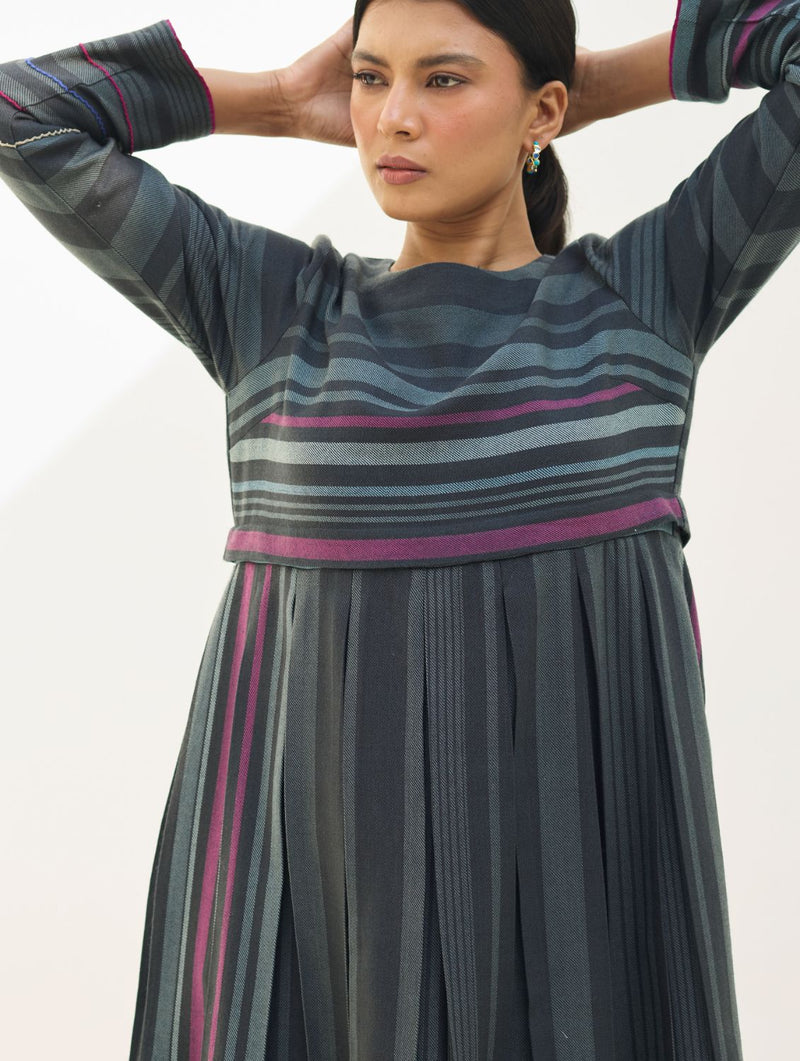 Fiona Merino Wool Co-ord Set - Charcoal by Manan in charcoal color for women Worldwide