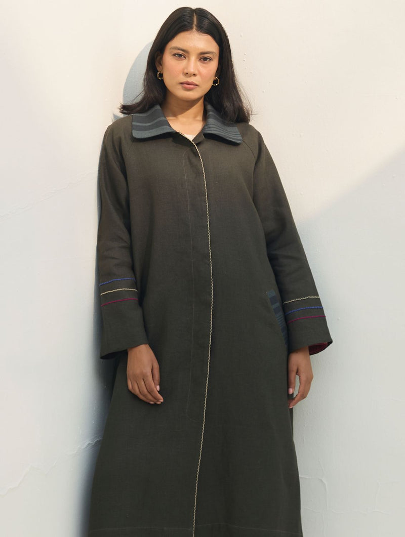 Fiona Merino Wool Co-ord Set - Charcoal by Manan in charcoal color for women Worldwide