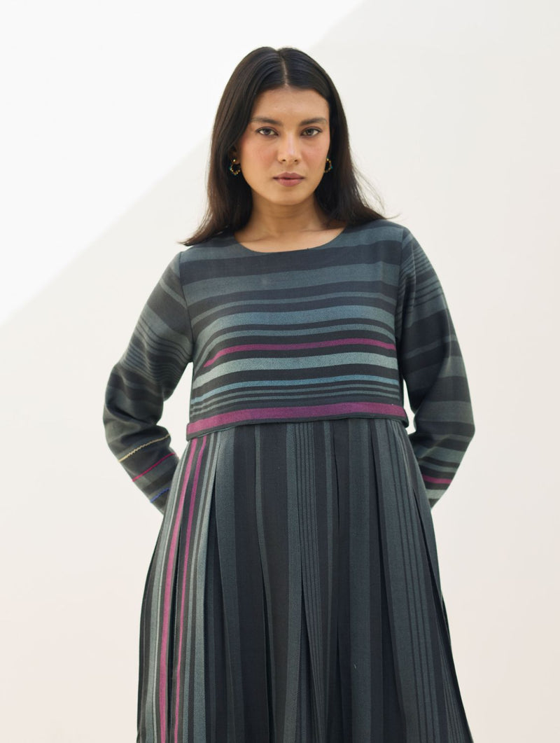 Fiona Merino Wool Co-ord Set - Charcoal by Manan in charcoal color for women Worldwide