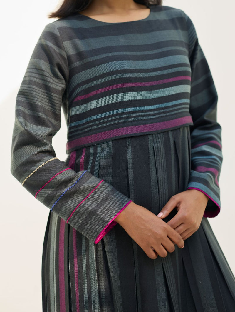 Fiona Merino Wool Co-ord Set - Charcoal by Manan in charcoal color for women Worldwide