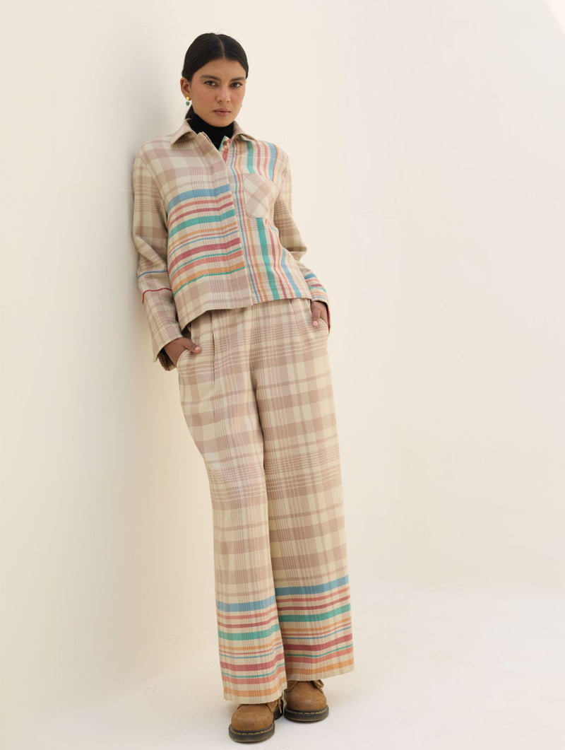 Noelle Merino Wool Co-ord Set - Beige by Manan in beige color for women Worldwide