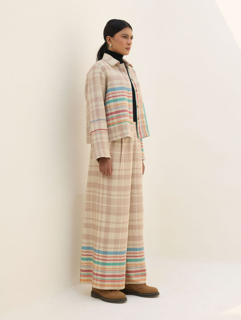 Noelle Merino Wool Co-ord Set - Beige by Manan in beige color for women Worldwide