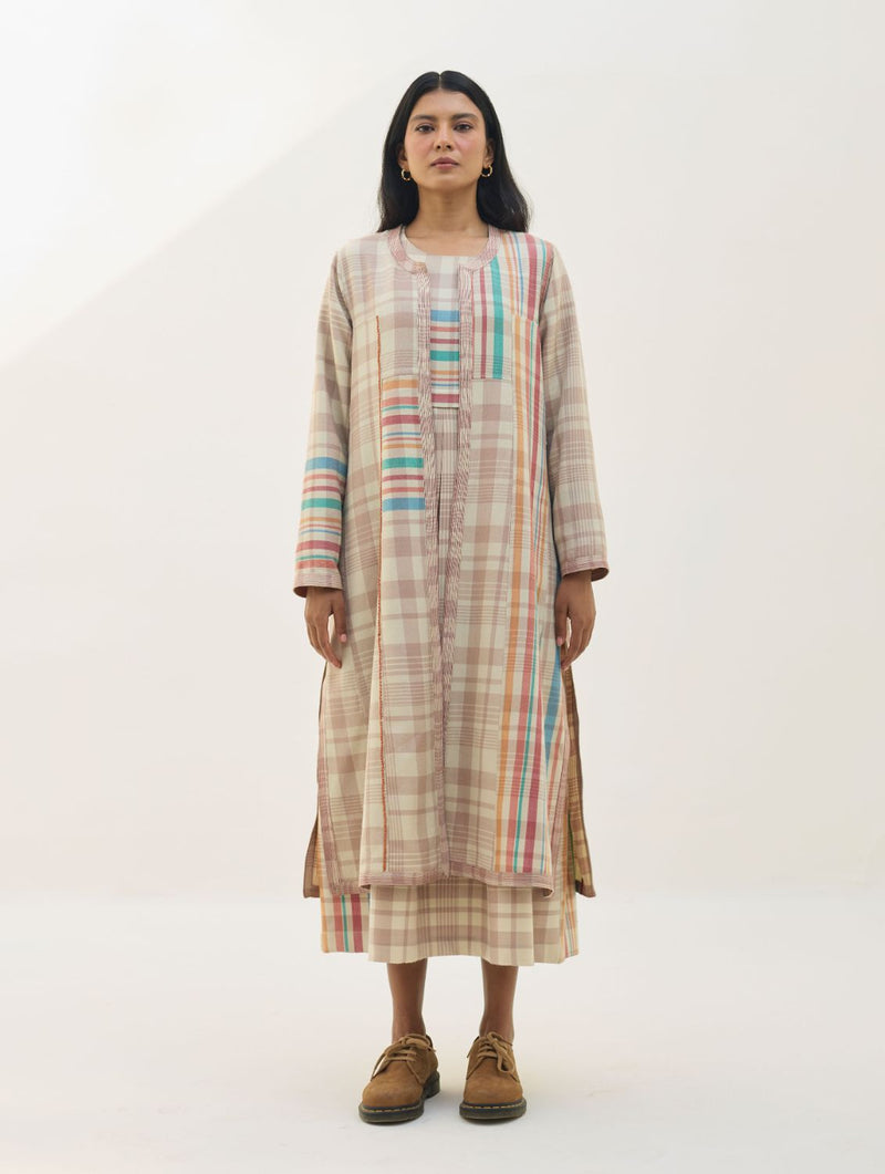 Thena Reversible Merino Wool Co-ord Set - Beige by Manan in beige color for women Worldwide