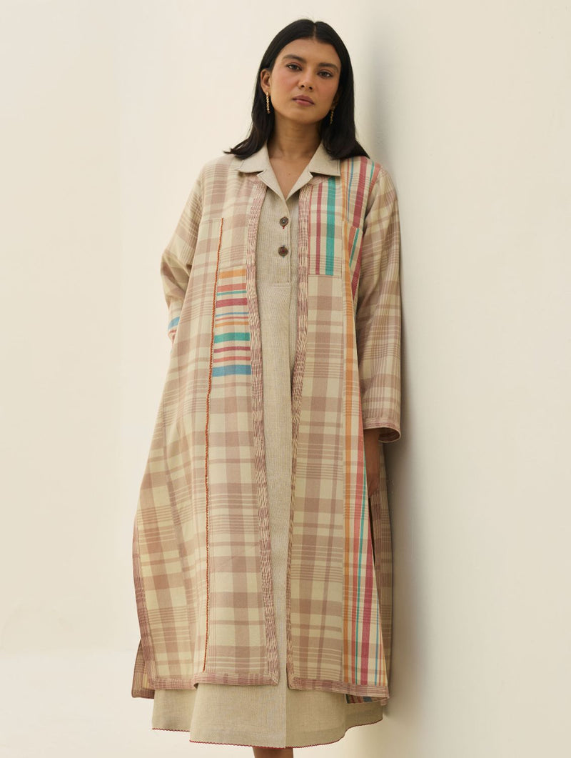 Thena Reversible Merino Wool Co-ord Set - Beige by Manan in beige color for women Worldwide