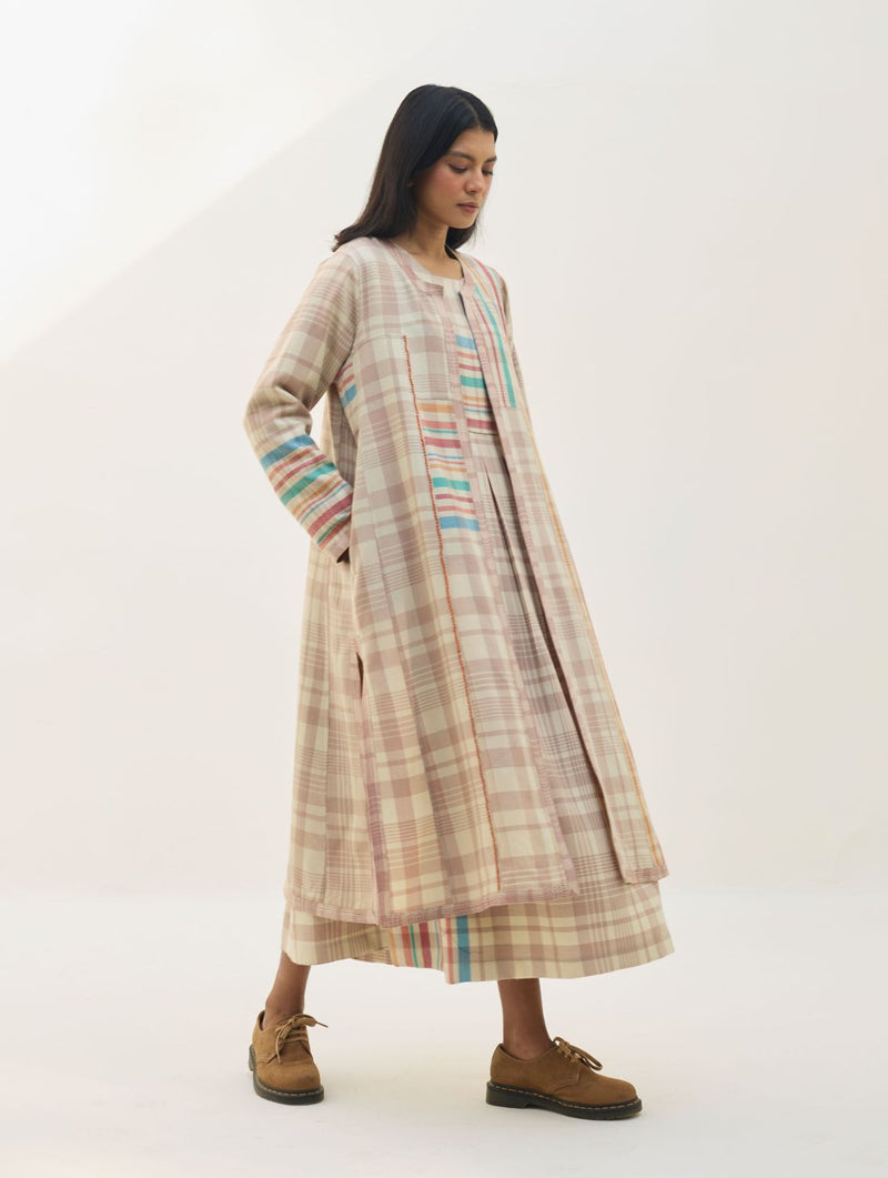 Thena Reversible Merino Wool Co-ord Set - Beige by Manan in beige color for women Worldwide