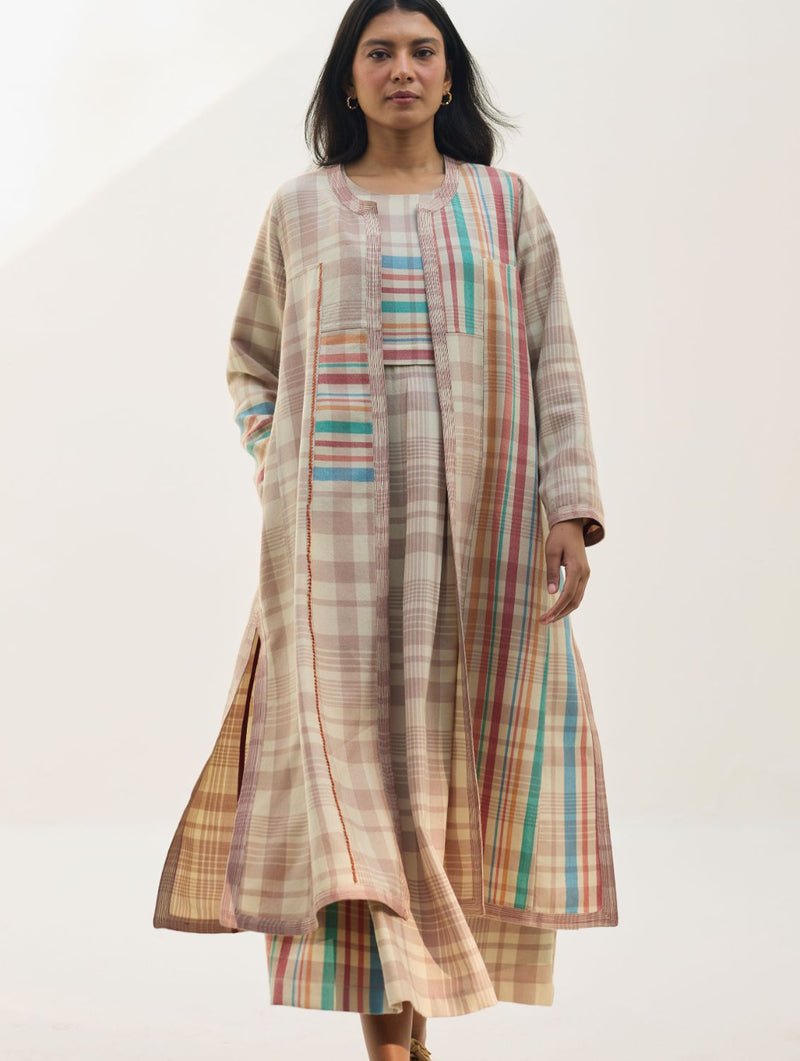 Thena Reversible Merino Wool Co-ord Set - Beige by Manan in beige color for women Worldwide