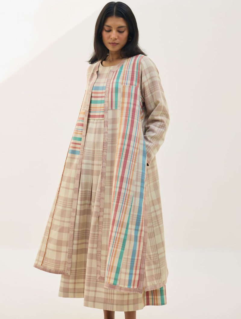 Thena Reversible Merino Wool Co-ord Set - Beige by Manan in beige color for women Worldwide