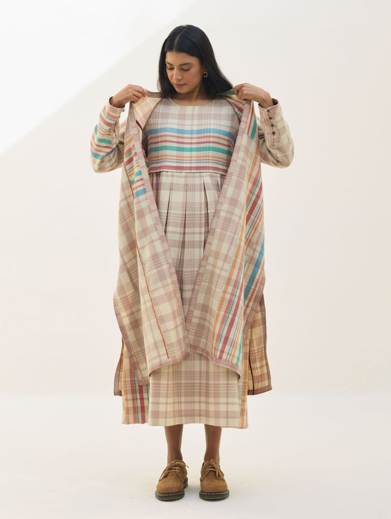 Thena Reversible Merino Wool Co-ord Set - Beige by Manan in beige color for women Worldwide