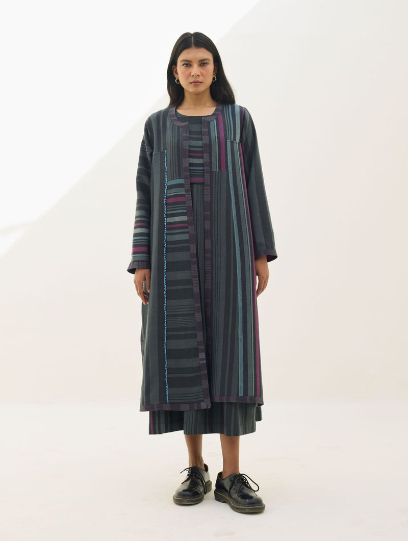 Thena Reversible Merino Wool Co-ord Set - Charcoal by Manan in charcoal color for women Worldwide