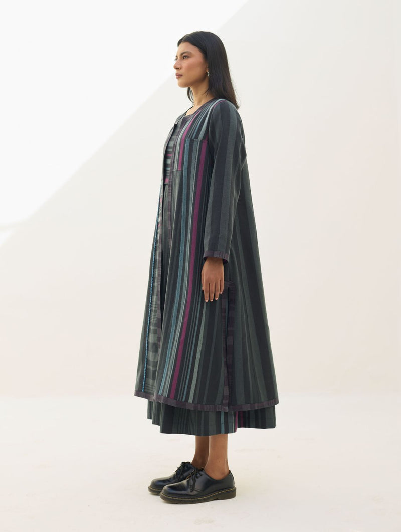 Thena Reversible Merino Wool Co-ord Set - Charcoal by Manan in charcoal color for women Worldwide