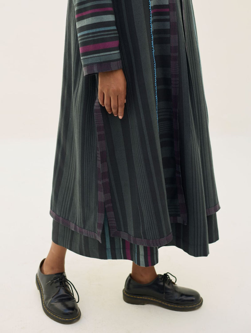 Thena Reversible Merino Wool Co-ord Set - Charcoal by Manan in charcoal color for women Worldwide