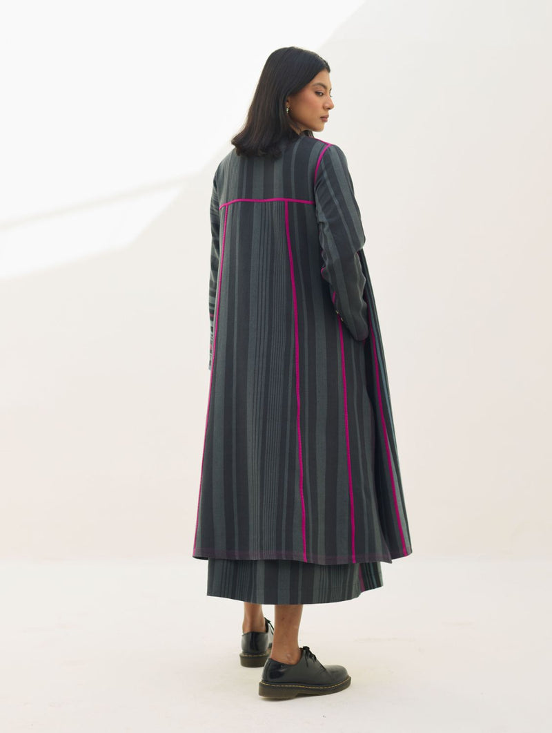 Thena Reversible Merino Wool Co-ord Set - Charcoal by Manan in charcoal color for women Worldwide