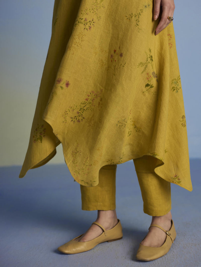 Inoya Linen Co-ord Set - Ochre linen by Manan for women Worldwide