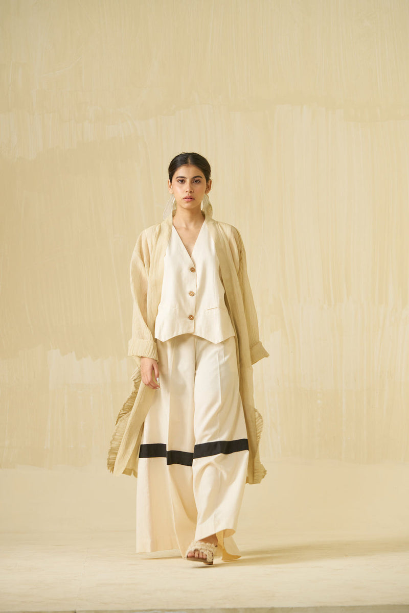 Daisy Overlay-Champagne Gold crushed silk jacket/overlay by Stoique in champagne gold for women Worldwide