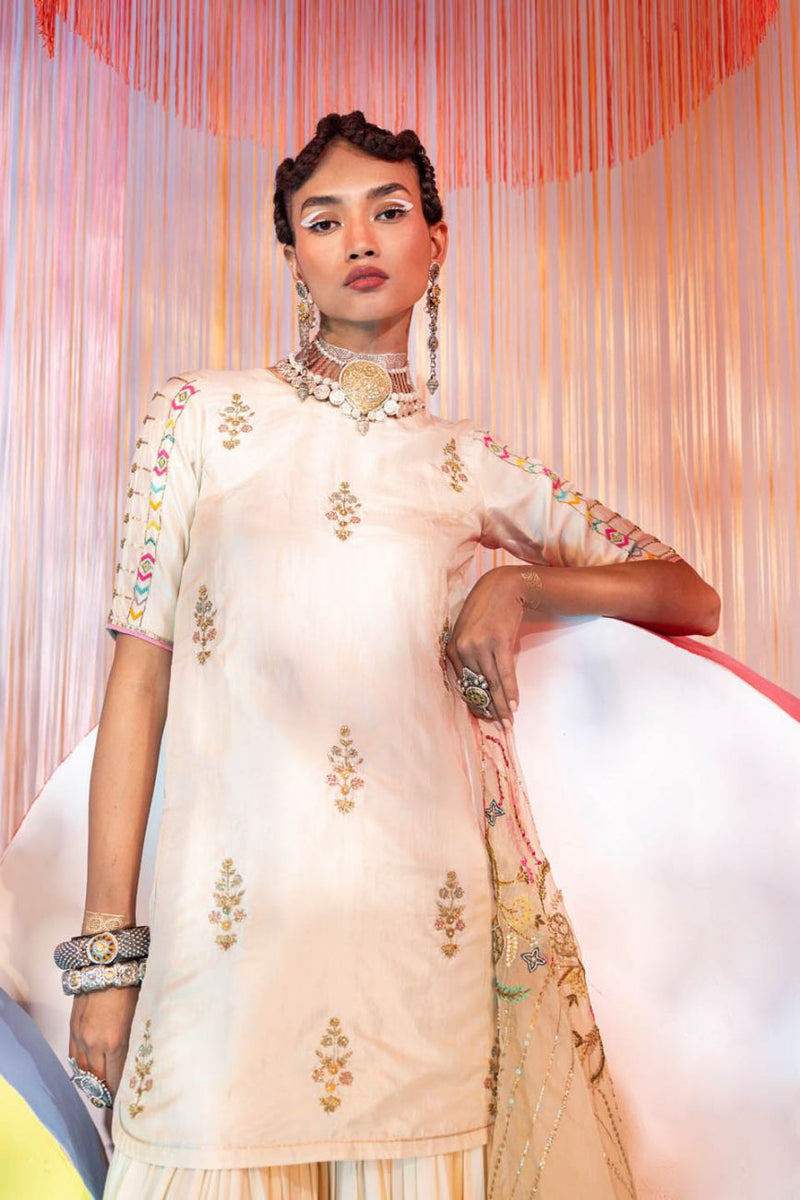 IVORY ORCHID GHARARA SET Kurta Sets by Rajiramniq for women Worldwide