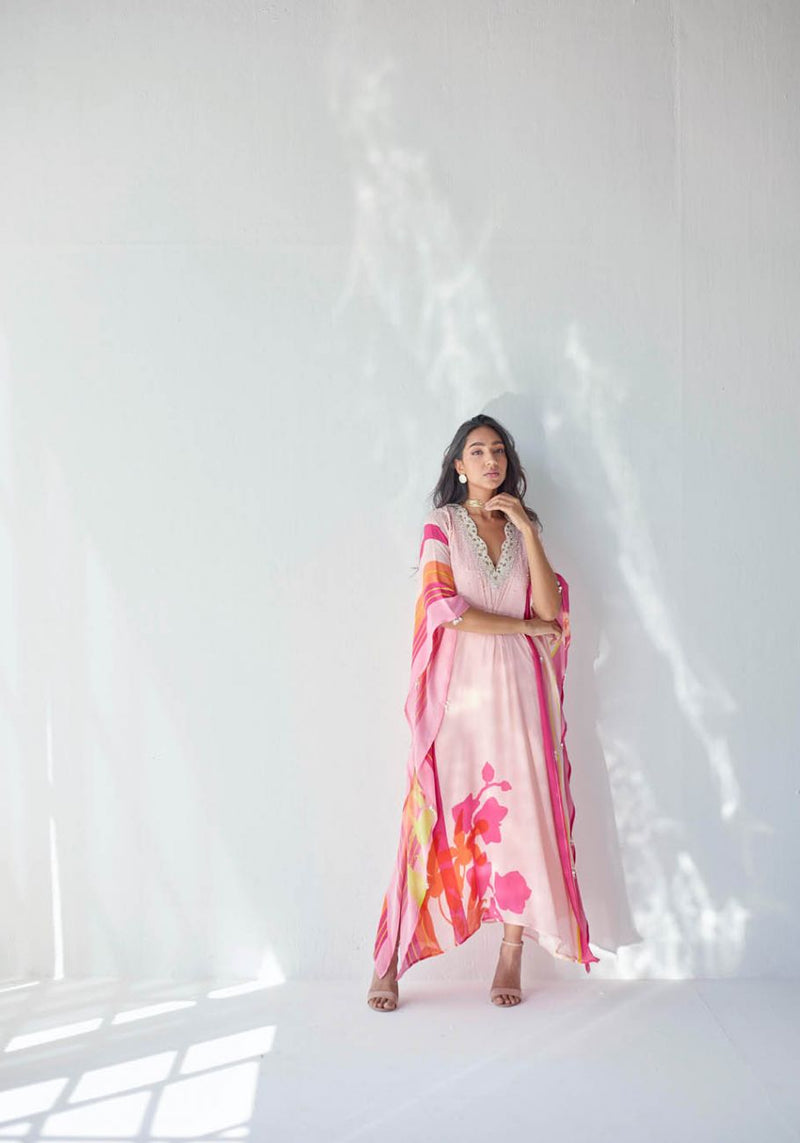 NUDE PEARL KAFTAN Indo-Western Wear by Rajiramniq for women Worldwide