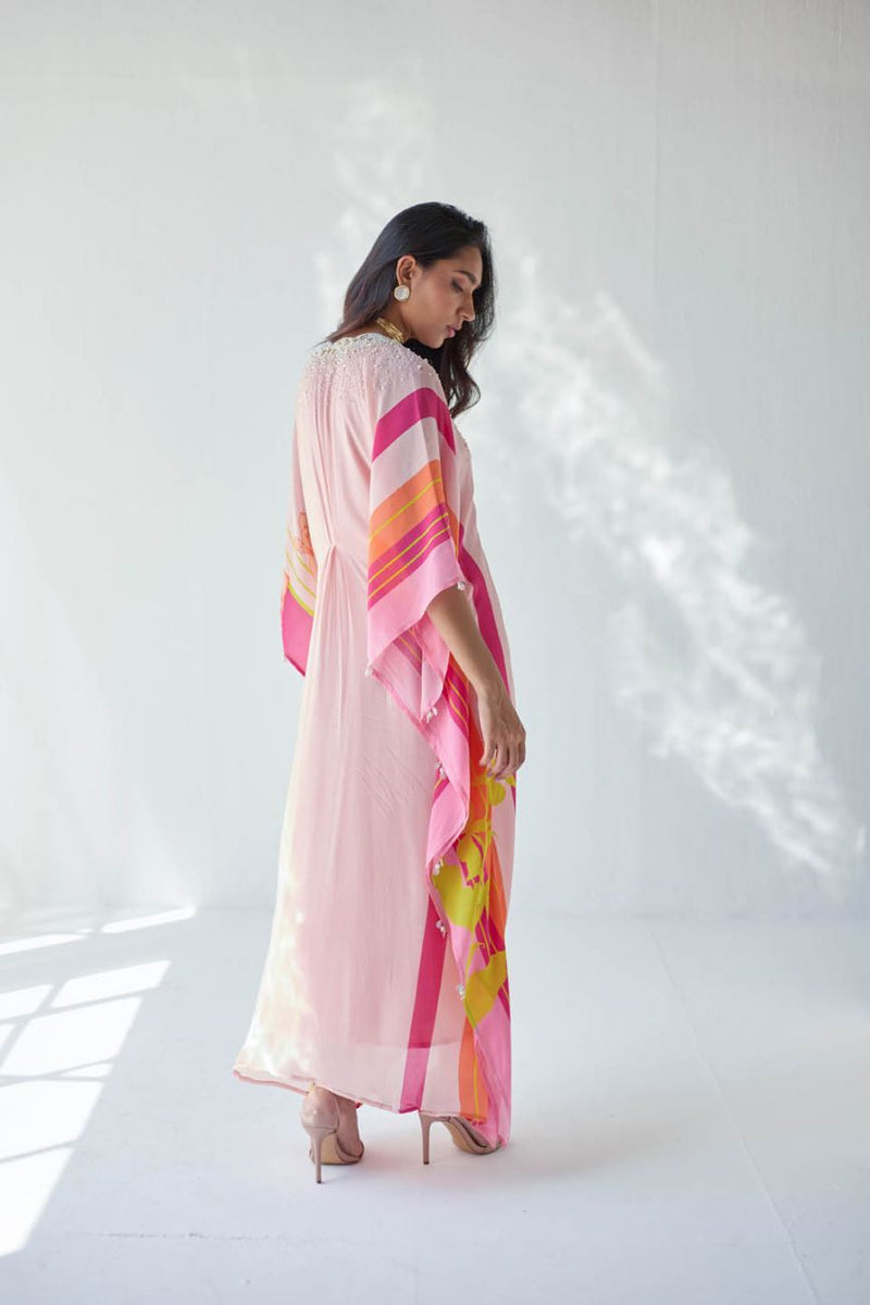 NUDE PEARL KAFTAN Indo-Western Wear by Rajiramniq for women Worldwide