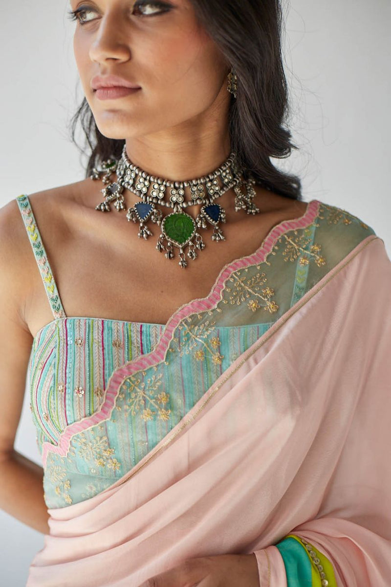 NUDE PINK ORCHID SARI Sarees by Rajiramniq for women Worldwide
