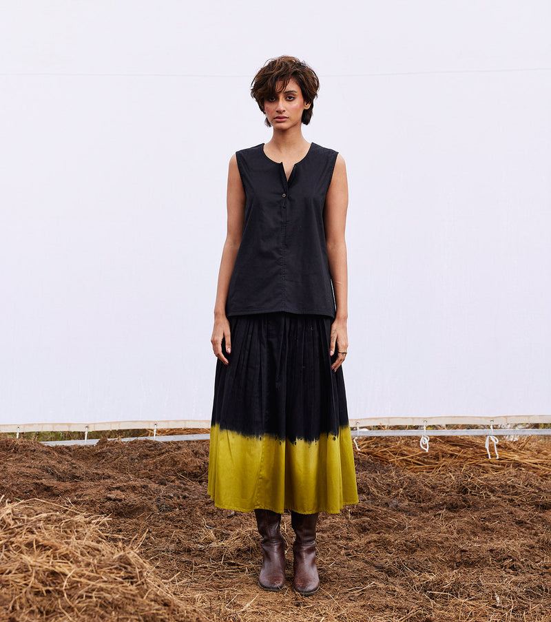Dawn co-ord set cotton by Khara Kapas in black for women Worldwide