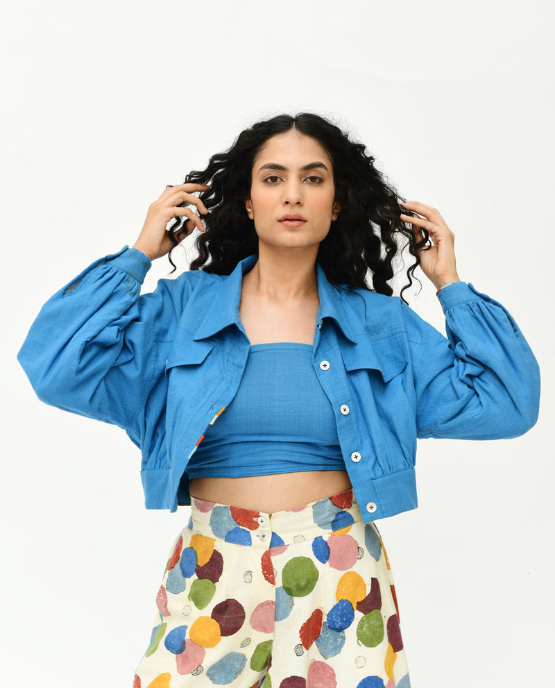 DEEP SPACE CROP JACKET Jackets & Overlays by Rias for women Worldwide
