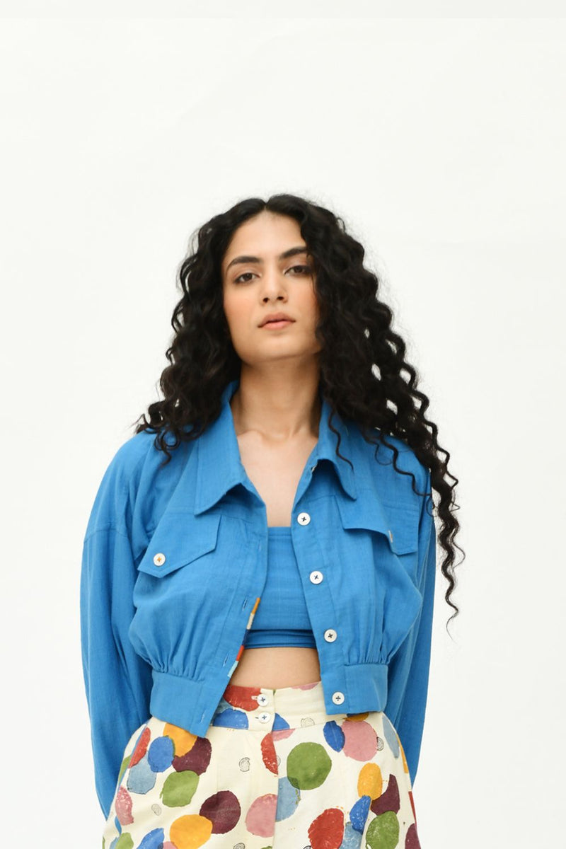 DEEP SPACE CROP JACKET Jackets & Overlays by Rias for women Worldwide