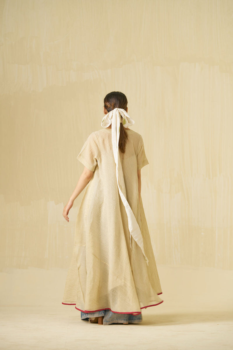 Dodo Dress-Champagne Gold crushed silk dress by Stoique in champagne gold for women Worldwide