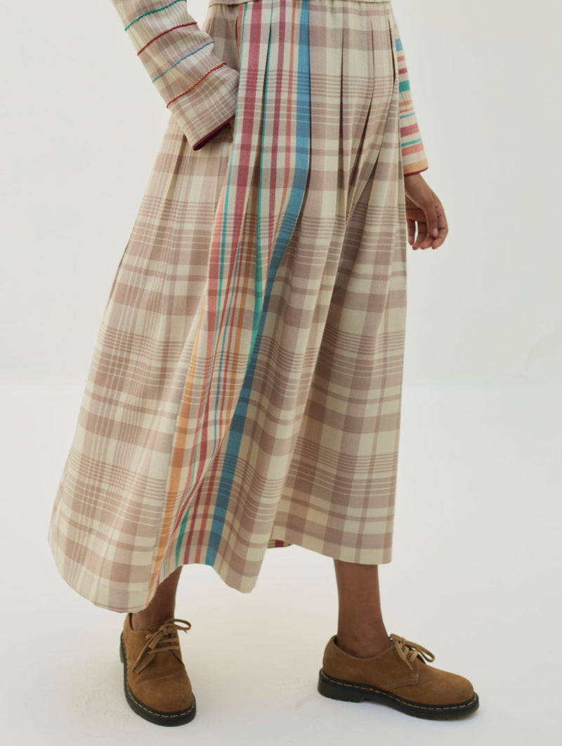 Fiona Merino Wool Pleated Dress - Beige by Manan in beige color for women Worldwide