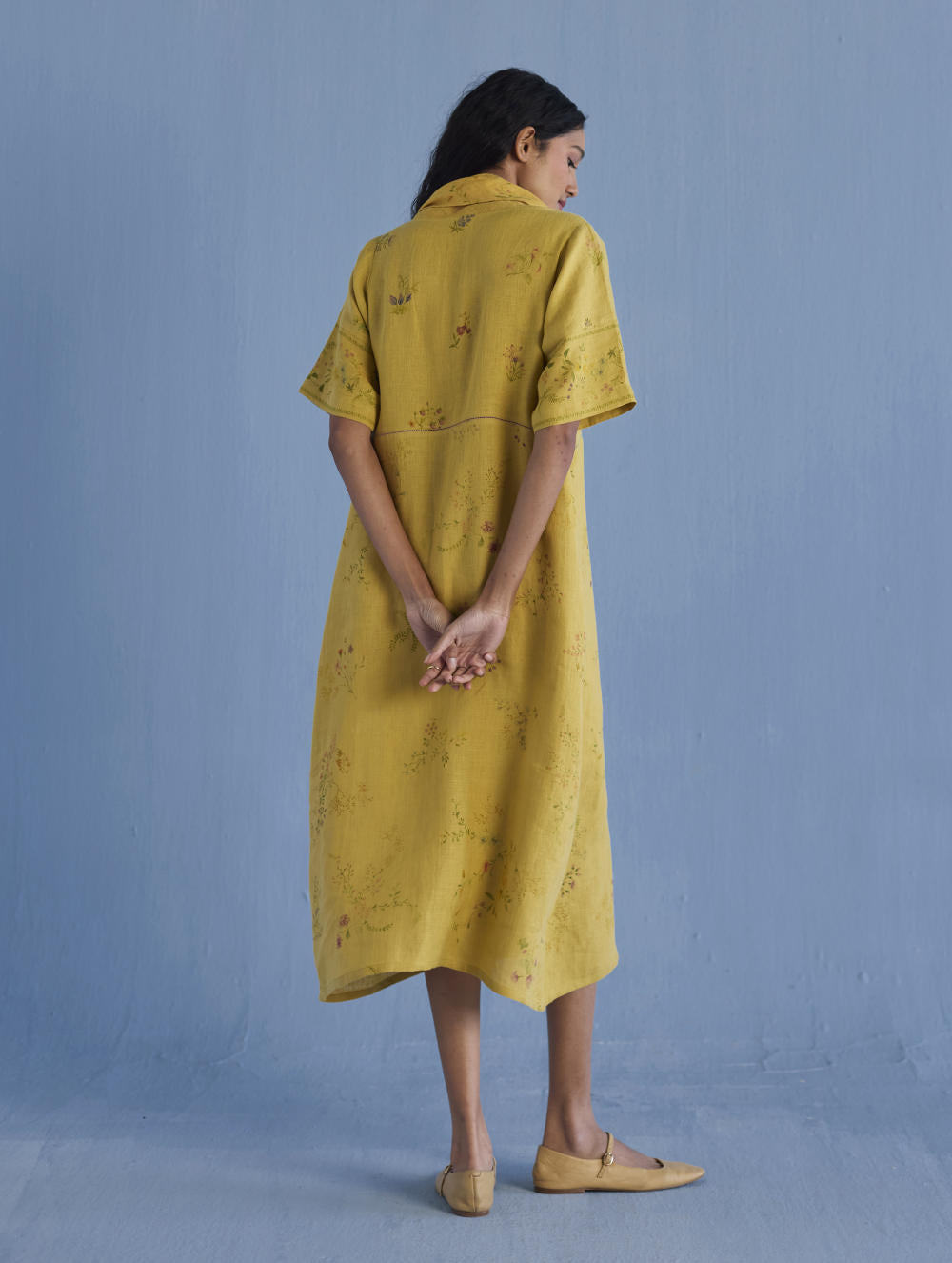 Imara Cowl Neck Linen Dress
