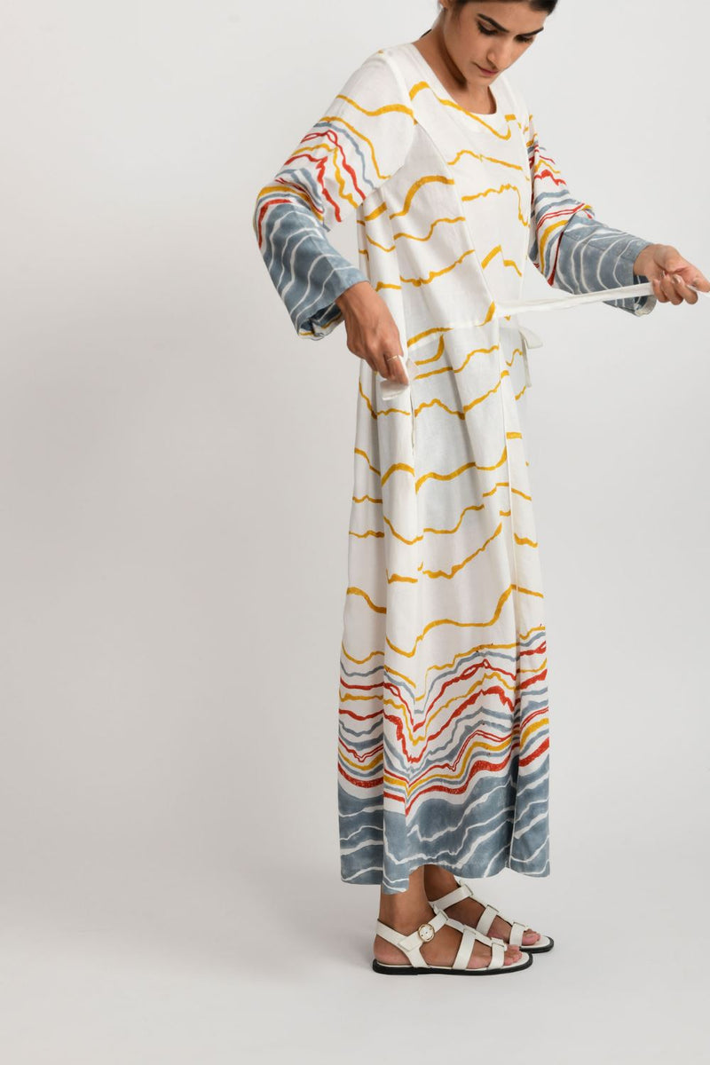 EARTH SHELL TIE UP DRESS by Rias for women Worldwide