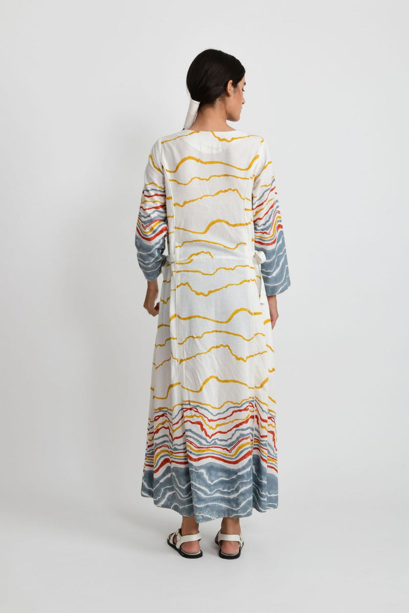 EARTH SHELL TIE UP DRESS by Rias for women Worldwide