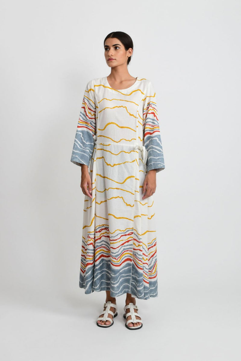 EARTH SHELL TIE UP DRESS by Rias for women Worldwide