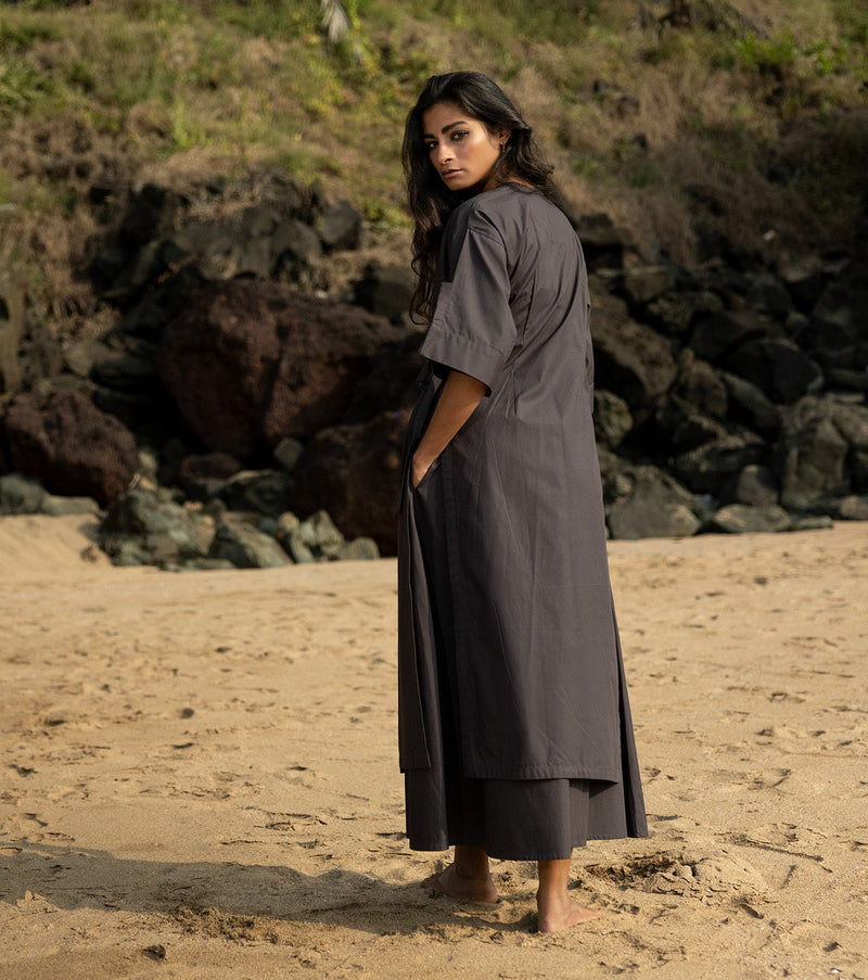 Ebony Co-ord Set by Khara Kapas in black for women Worldwide