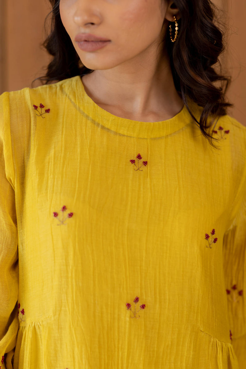 Ekra - Sunny Yellow Dress by Nirjara for women Worldwide