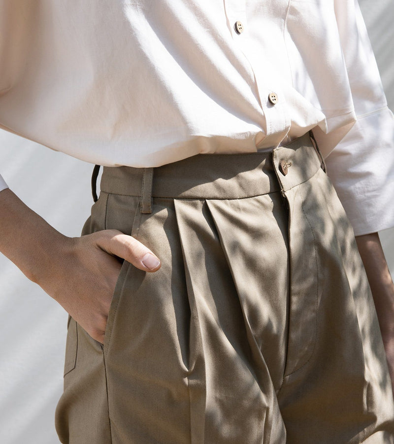 Elm Twig Cropped Trousers Bottoms by Khara Kapas for women Worldwide