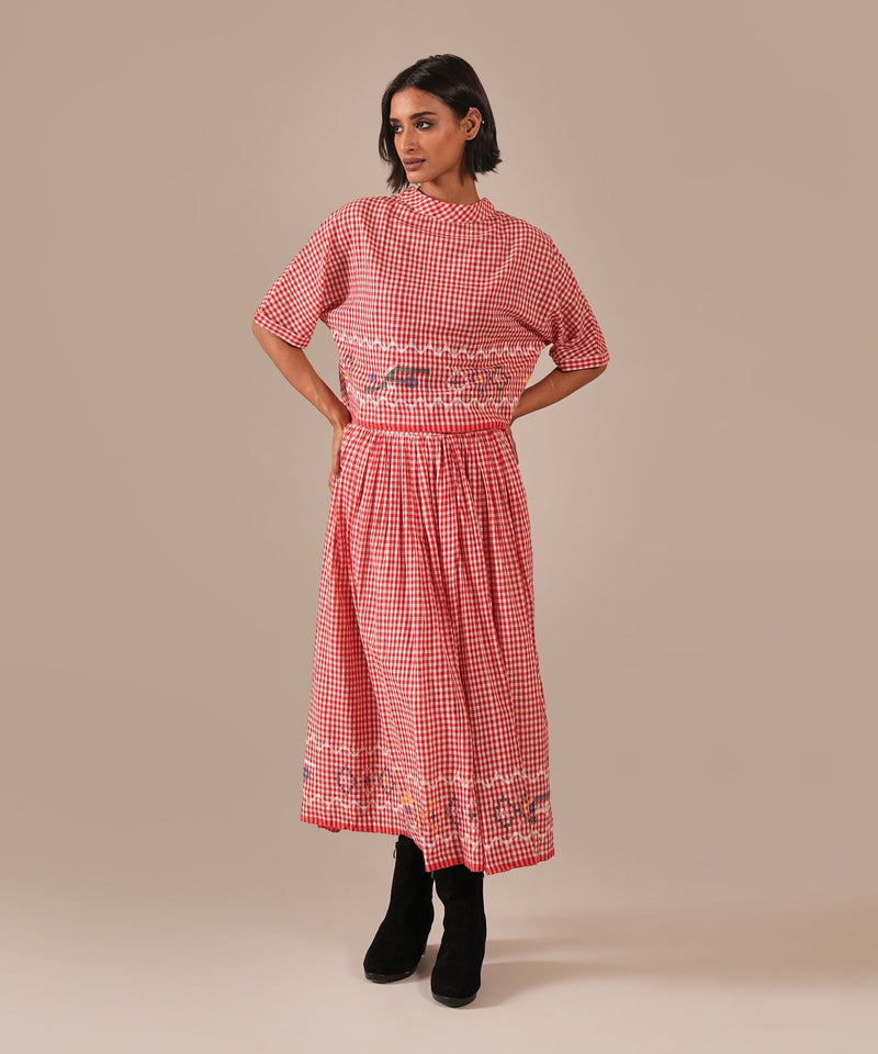 EMBER SHORE SET 100% cotton by Indigo Dreams in red color for women Worldwide