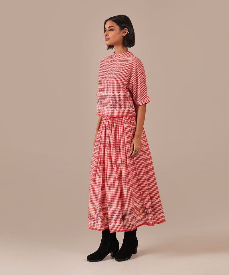 EMBER SHORE SET 100% cotton by Indigo Dreams in red color for women Worldwide