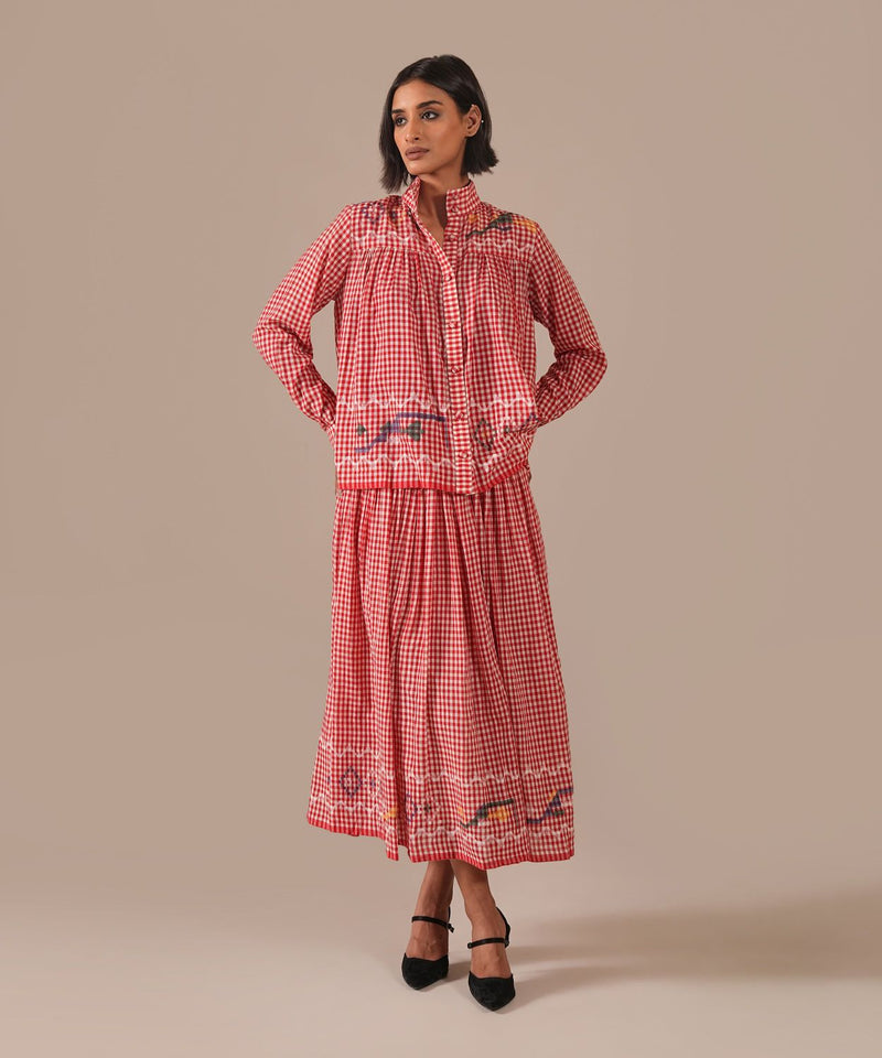 EMBER SONG SET 100% cotton by Indigo Dreams in red color for women Worldwide