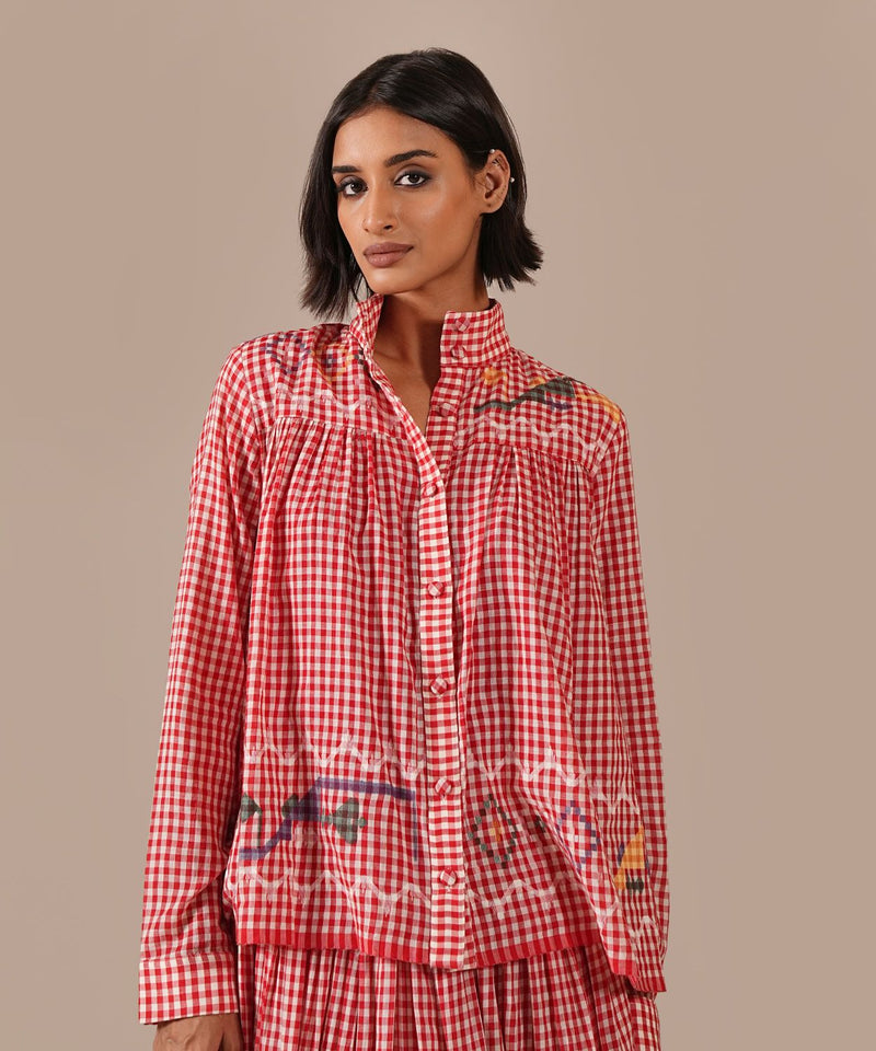 EMBER SONG SET 100% cotton by Indigo Dreams in red color for women Worldwide