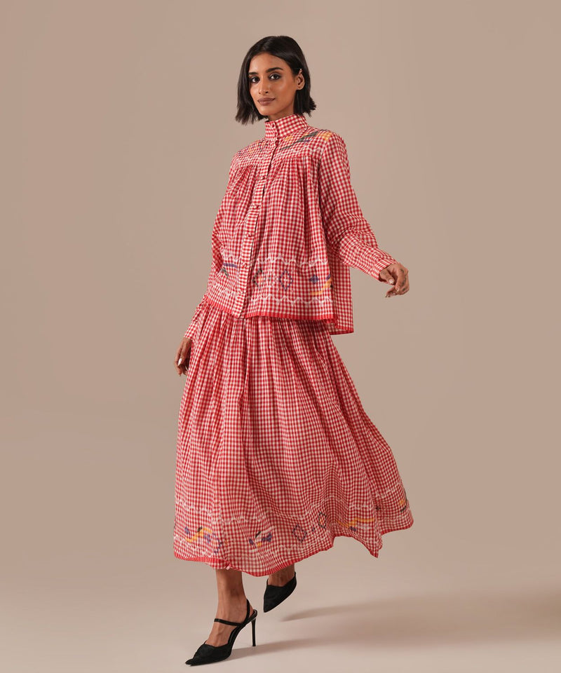 EMBER SONG SET 100% cotton by Indigo Dreams in red color for women Worldwide