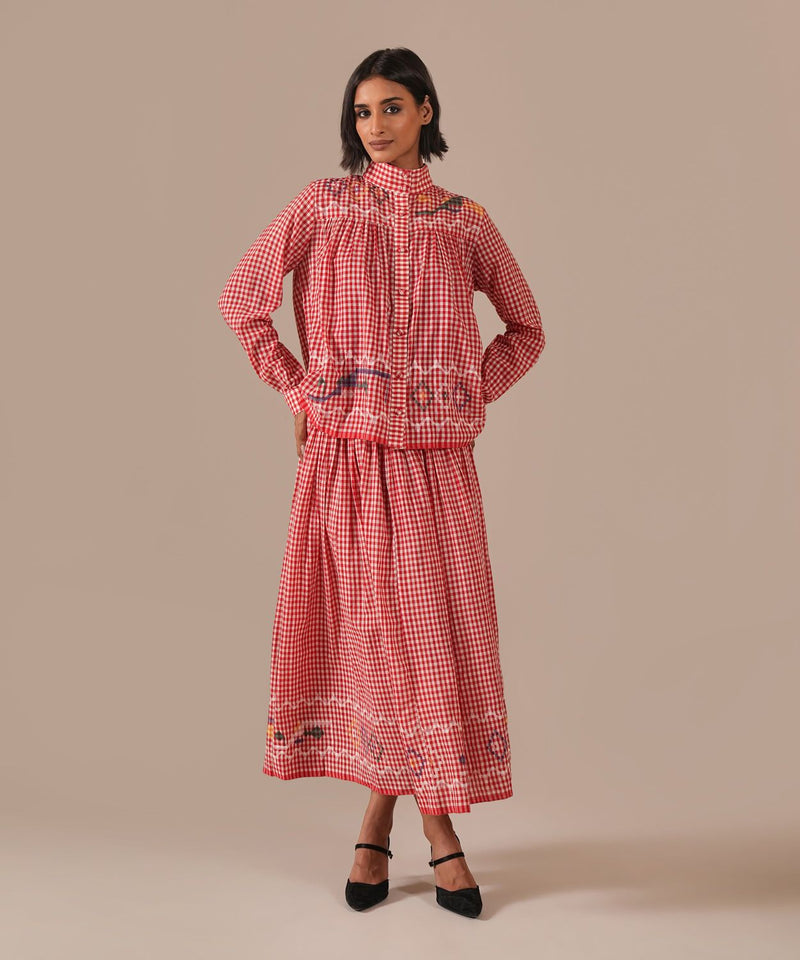 EMBER SONG SET 100% cotton by Indigo Dreams in red color for women Worldwide