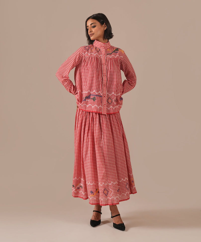EMBER SONG SET 100% cotton by Indigo Dreams in red color for women Worldwide