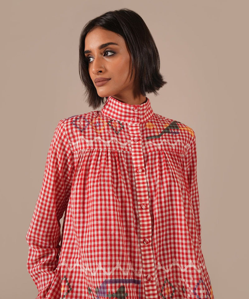 EMBER SONG SET 100% cotton by Indigo Dreams in red color for women Worldwide