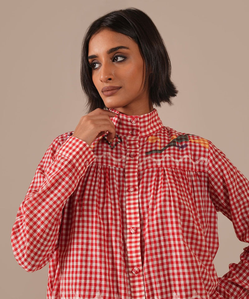 EMBER SONG SET 100% cotton by Indigo Dreams in red color for women Worldwide