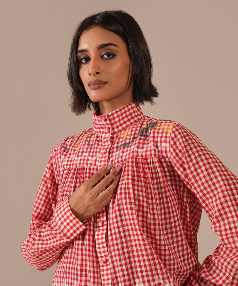 EMBER SONG SET 100% cotton by Indigo Dreams in red color for women Worldwide