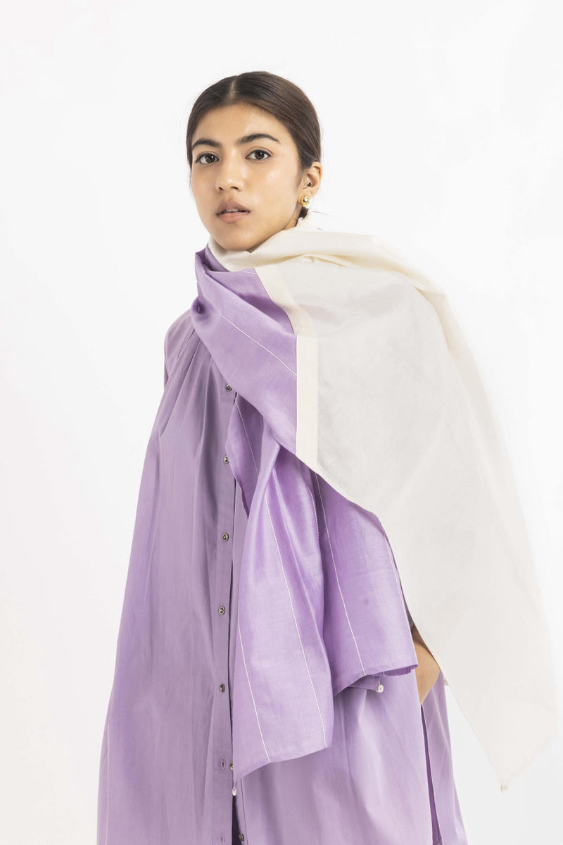 Embroidered Scarf Lavender Scarves & Stoles by THREE for women Worldwide