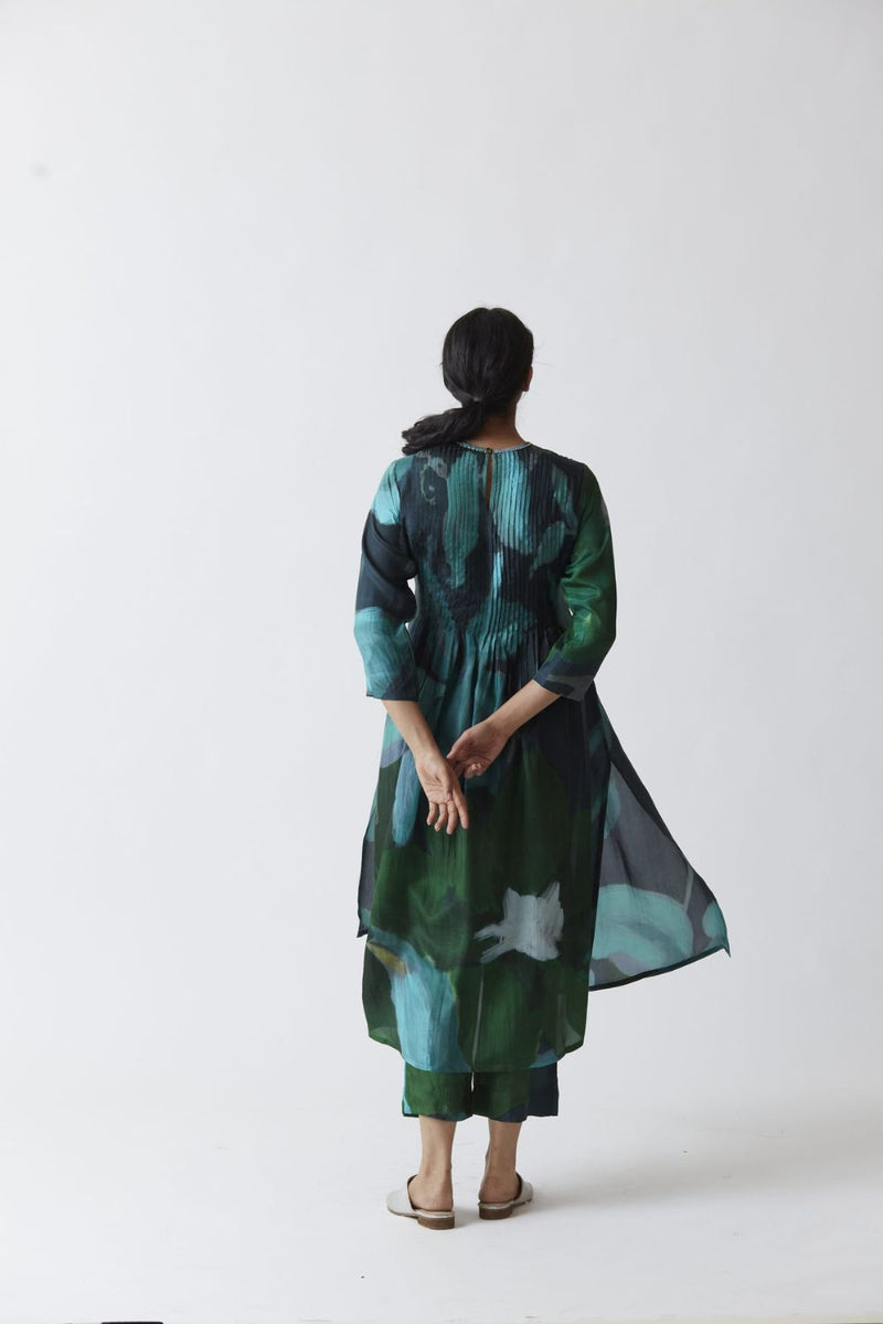 EMERALD SILK KURTA SET Kurta Sets by Yam for women Worldwide